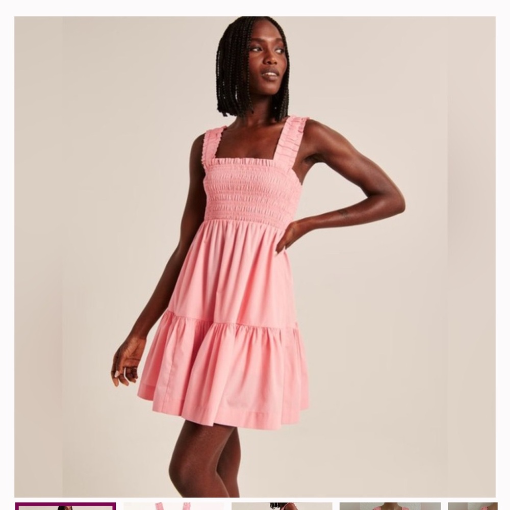 Abercrombie Women’s M Pink Smocked Mini Tank Dress